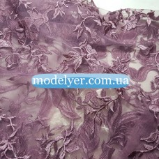 Ткань Сетка с вышивкой (фрезовый)